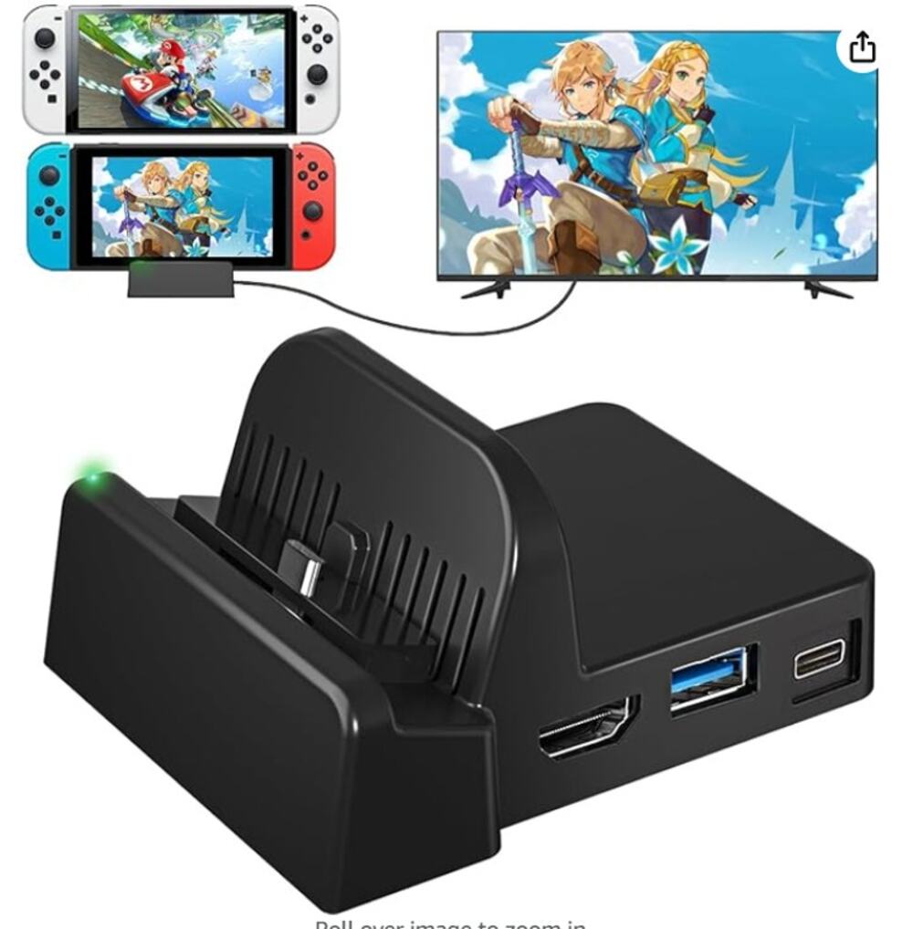 TV Docking Station for Nintendo Switch/Switch OLED,4K/1080P HDMI/Type C/USB
